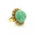 Contemporary Carved Jade Floral 14k Yellow Gold Dome Ring - Size 7 For Sale - Image 3 of 6