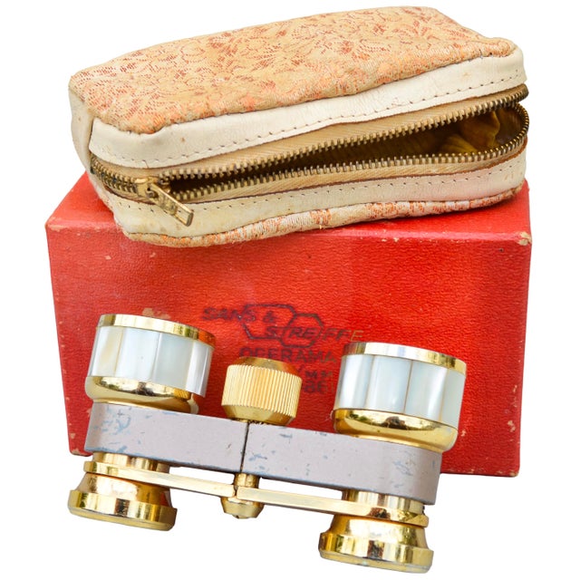 Mid-Century Modern Mid 20th Century Handcrafted Rare Americana Sans & Streiffe Opera Binoculars Set- 3pcs For Sale - Image 3 of 10