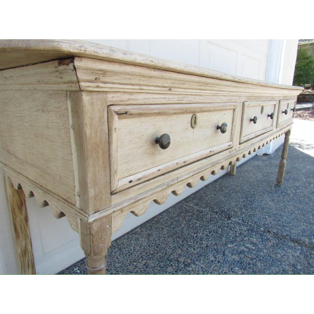 Antique English Weathered and Bleached Oak Dresser Base For Sale - Image 13 of 18