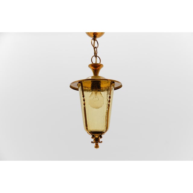 Mid-Century Modern Mid-Century Modern Ceiling Lamp in Copper with Brass and Glass, 1950s For Sale - Image 3 of 10