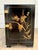 Vintage Chinese Hand-Painted Black Lacquer Chinoiserie Nightstand Side Cabinet For Sale - Image 15 of 17