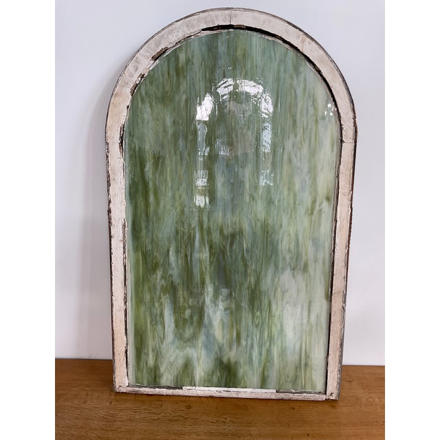 Add a touch of historical soul to your home with this stunning Early 20th Century slag glass window. This authentic...