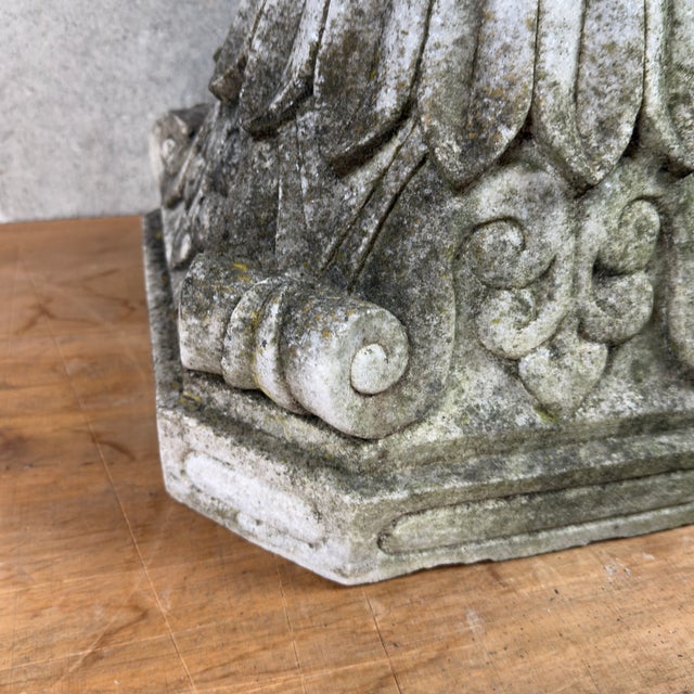 Stone Vintage Architectural Style Hand-Carved Stone Capital, 20th Century For Sale - Image 7 of 12