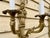 1930s Pair of Gilt Brass Wall Sconces 3 Arm Electric Light French Neo Classical Style For Sale - Image 5 of 6