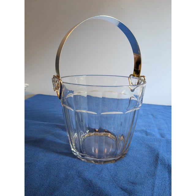 1960s Vintage Mid-Century Clear Pressed Glass Water Pail Ice Bucket Set - 3 Pieces For Sale - Image 5 of 16