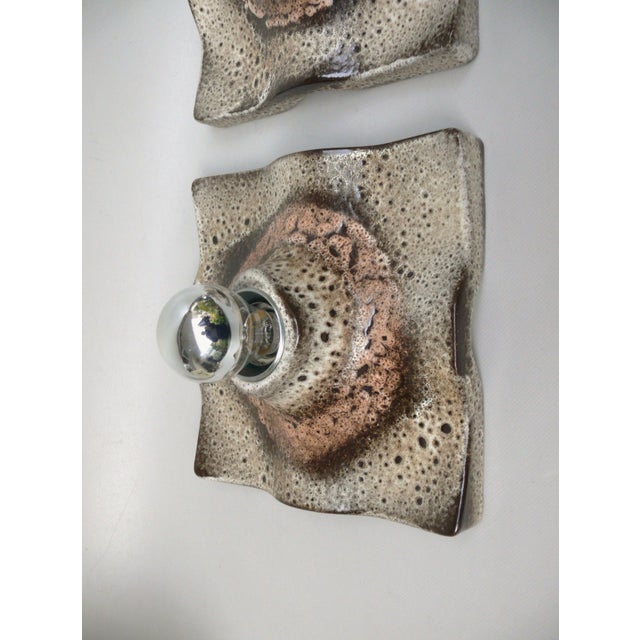 Wall Lights in Ceramic and Fat Lava by Martin Müller, 1970s, Set of 2 For Sale - Image 6 of 18