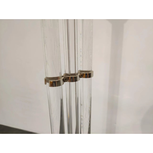 Vintage Brass and Acrylic Glass Floor Lamp from Belgo Chrom, 1970s For Sale - Image 6 of 11
