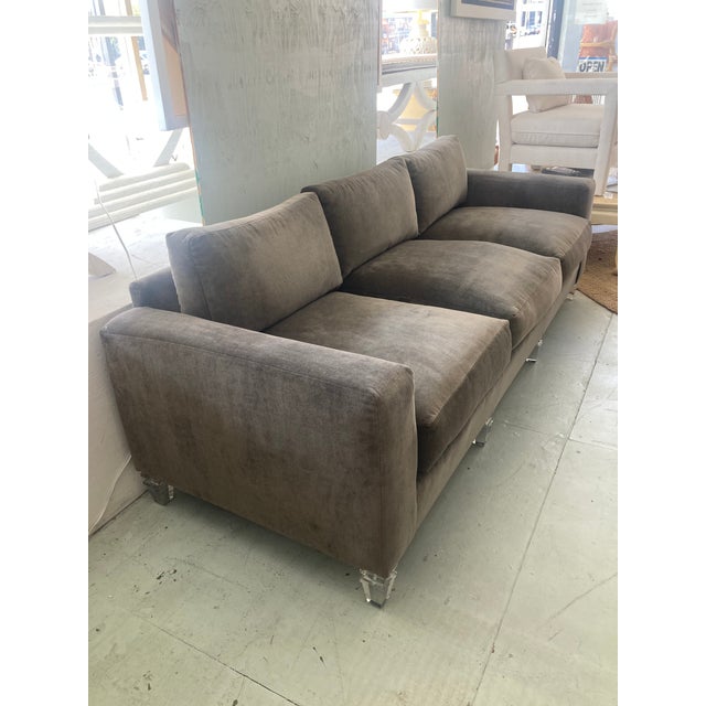 Charles Hollis Jones Lucite and Mohair Sofa For Sale - Image 12 of 13