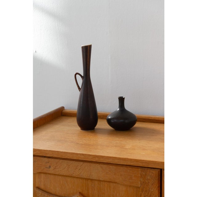 Stoneware Vases by Carl-Harry Stålhane for Rörstrand, Sweden, 1950s, Set of 2 For Sale - Image 13 of 16