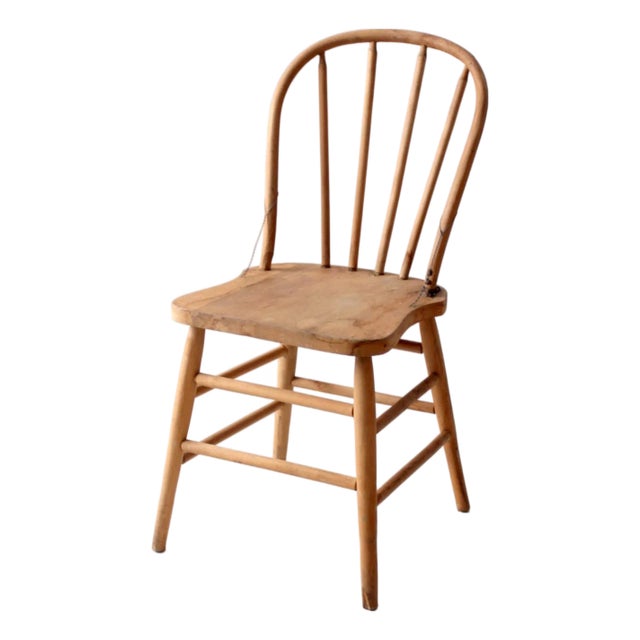 Antique Bow Back Windsor Farmhouse Chair For Sale