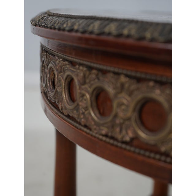 Vintage Mahogany Marquetry Inlaid Side Table For Sale In Philadelphia - Image 6 of 15