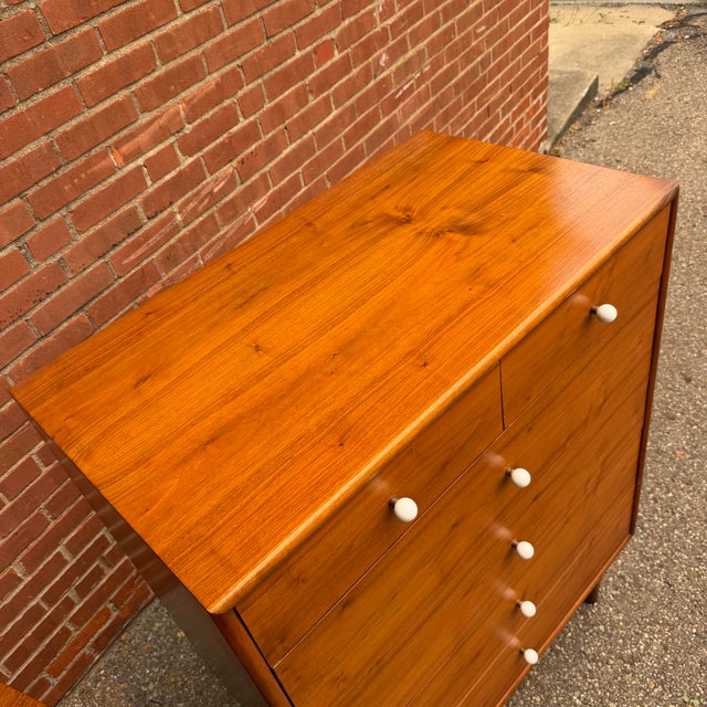 Wood Mid 20th Century Kipp Stewart for Drexel “Declaration” Walnut Mid Century Modern Highboy Dresser For Sale - Image 7 of 12
