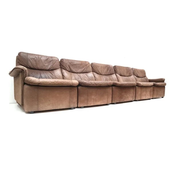 Animal Skin Vintage Leather Element Sofa, 1970s, Set of 5 For Sale - Image 7 of 8