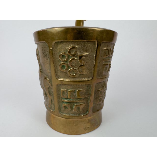 Large Mid-Century Solid Bronze Mortar and Pestle, Europe C. 1950–1970 For Sale - Image 6 of 11