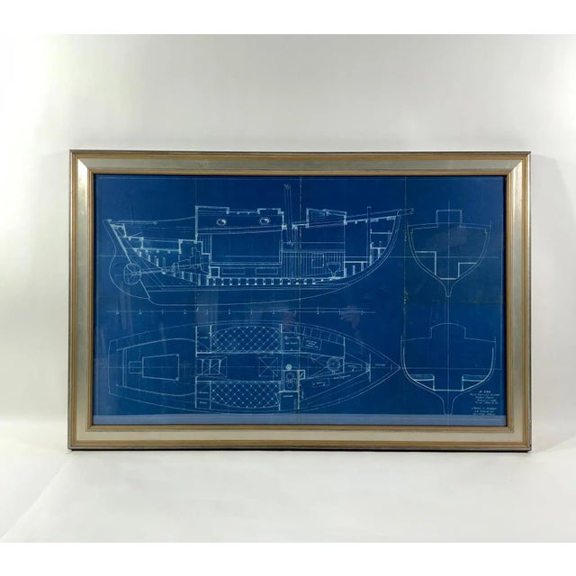 Detailed original blueprint for Project 209 from John G Alden, Naval Architect, 148 State St., Boston. This is a cabin...