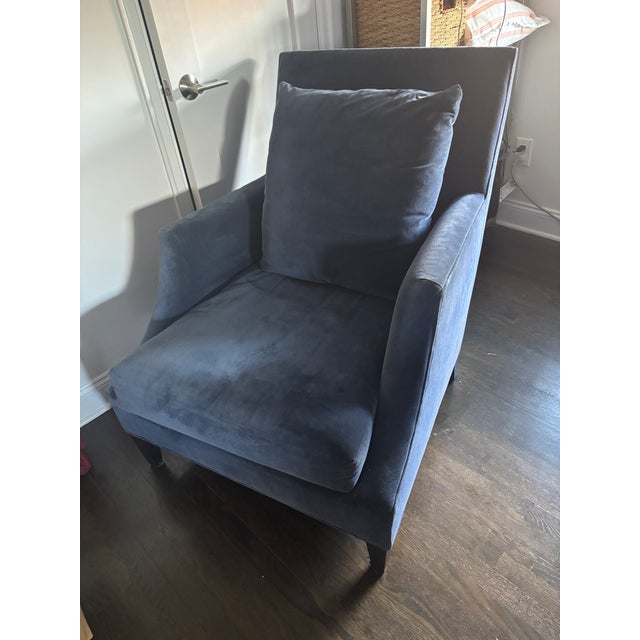 Blue Restoration Hardware Club Chair For Sale - Image 8 of 9