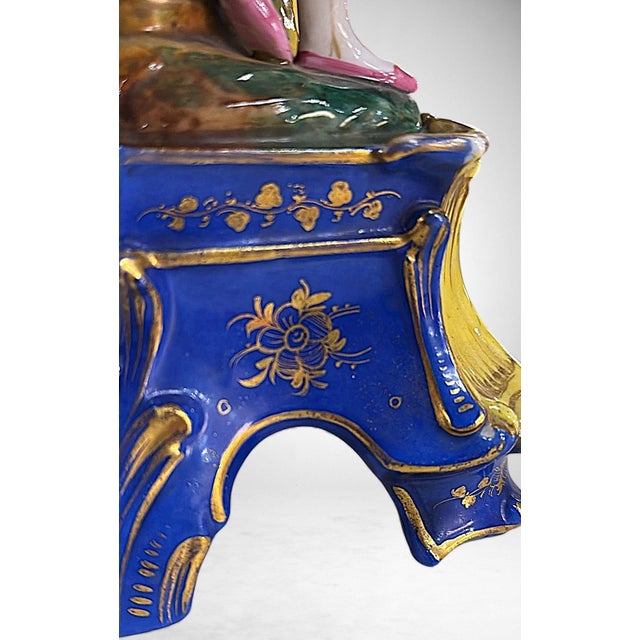 Mid 19th Century Napoléon III Style French Polychrome Porcelain Figurine by Porcelaine De Paris For Sale - Image 12 of 18