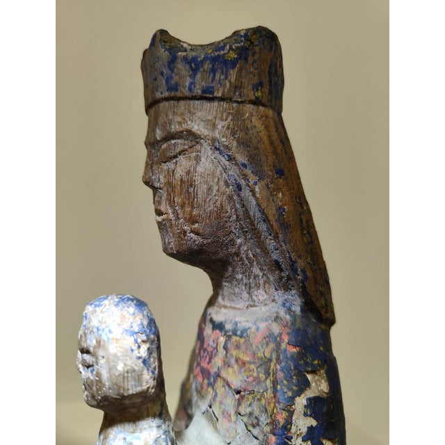 12th Century Seated Virgin with Child Sedes Sapientiae, Spain For Sale - Image 15 of 18