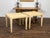 Mid 20th Century Pair of Baker Furniture Midcentury Wicker Side Tables with Tapered Legs For Sale - Image 5 of 10