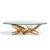 Wood Silas Seandel Brutalist Mid Century Glass and Gilt Bronze Coffee Table For Sale - Image 7 of 9