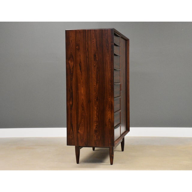 Falster Møbelfabrik 1960s Refinished Danish Modern Rosewood Armoire Dresser by Sven Madsen for Falster For Sale - Image 4 of 12