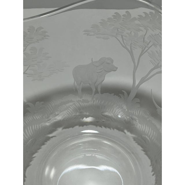 1980s “Big 5” Queen Lace Crystal African Safari Bowl For Sale - Image 10 of 12