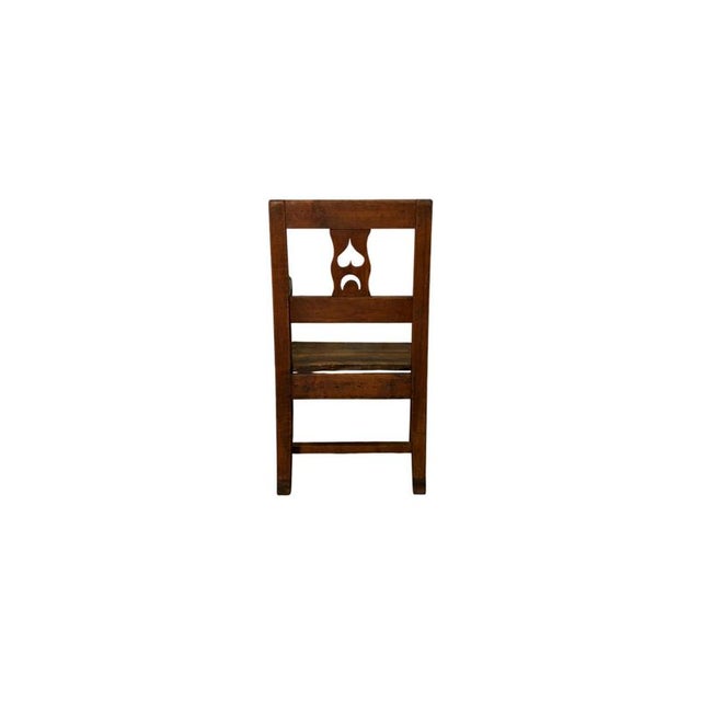Antique Walnut Armchair with Decorated Back, 19th Century For Sale - Image 3 of 5