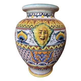 Late 20th Century Deruta Handmade, Hand Painted Vase/Umbrella Stand For Sale