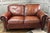 Natuzzi Natuzzi Maturità Italian Cognac Top Grain Leather Loveseat – Made in Italy For Sale - Image 4 of 11