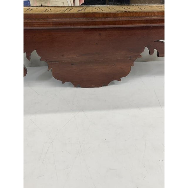 Wood Antique Georgian Mahogany Mirror | Gilt Phoenix Crest, Hammered Gold Frame For Sale - Image 7 of 14