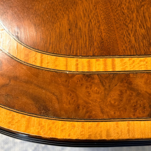 Antique Multi Banded Mahogany Double Pedestal Dining Table For Sale In Washington DC - Image 6 of 12