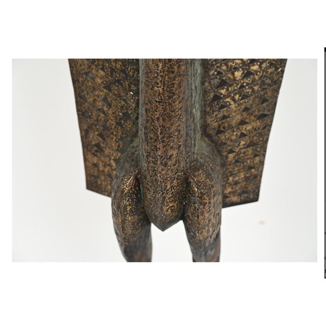 Vintage Carved Wooden West African Senufo Hornbill Bird Sculpture For Sale - Image 10 of 17