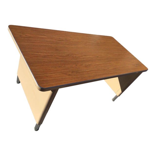 American Industrial Work Table Desk From Steelcase For Sale