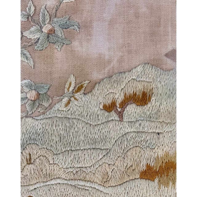 Antique English Pastoral Woolwork Embroidery With Stag, Hounds and Rabbit, 19th Century For Sale In New York - Image 6 of 18