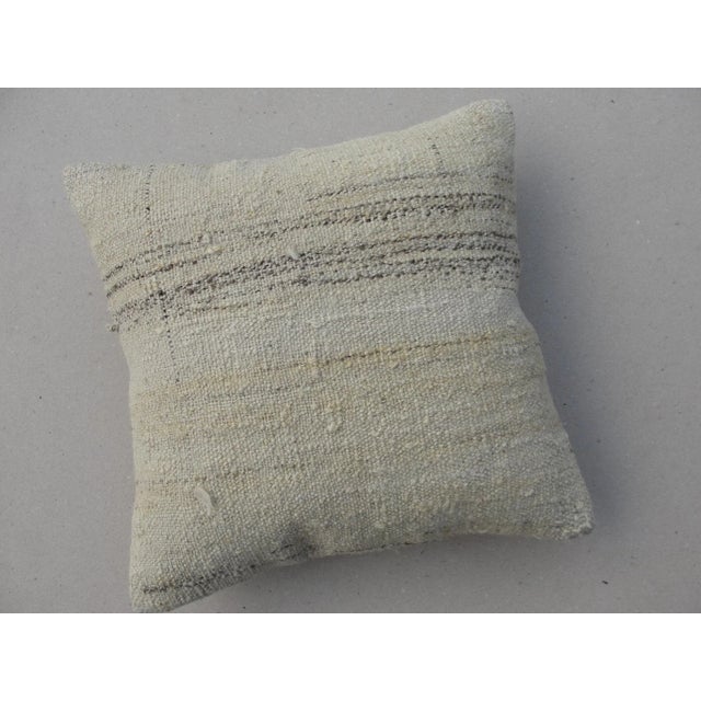 Art Deco 1970s White Kilim Rug Pillow Cover For Sale - Image 3 of 12