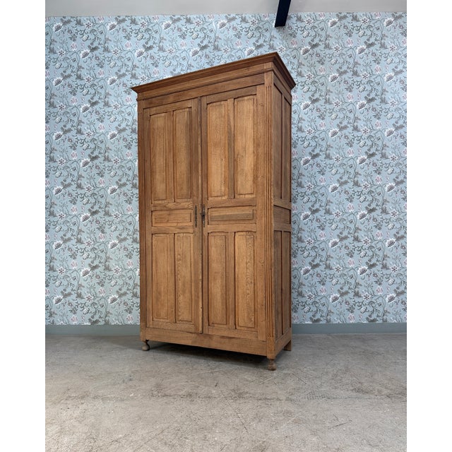 Large Antique Oak Wardrobe, 1890s For Sale - Image 3 of 12