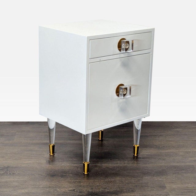 Modern Nightstand With One Drawer and Cabinet For Sale - Image 3 of 11