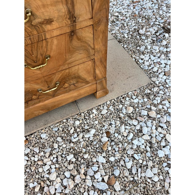 French 19th Century Louis Philippe Bleached Solid Walnut Marble Top Commode For Sale - Image 6 of 12
