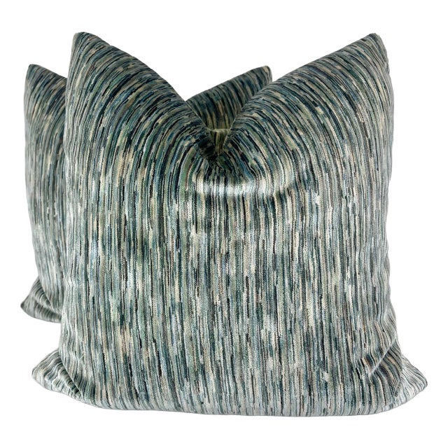 Gp & J Baker "Salvador" in Sea Foam 22" Pillows-A Pair For Sale