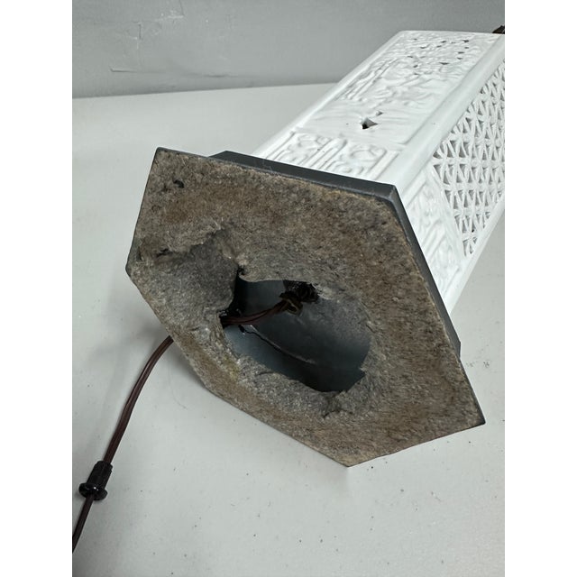 Vintage Blanc De Chine Hexagonal Lamp For Sale In Richmond - Image 6 of 6