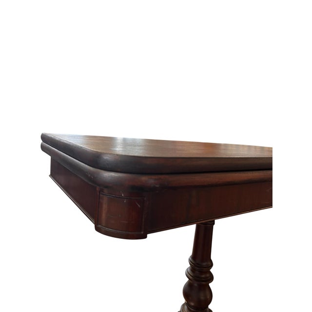 Antique Style Mahogany Card Table With Carved Cabriole Legs For Sale - Image 4 of 8