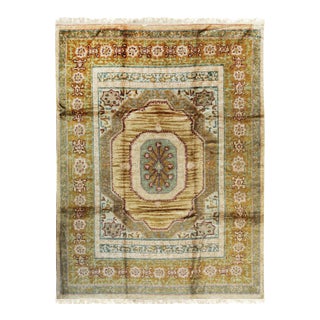 Tribal Geometric Central Medallion Turkish Oushak Design New Mohair Rug Carpet For Sale