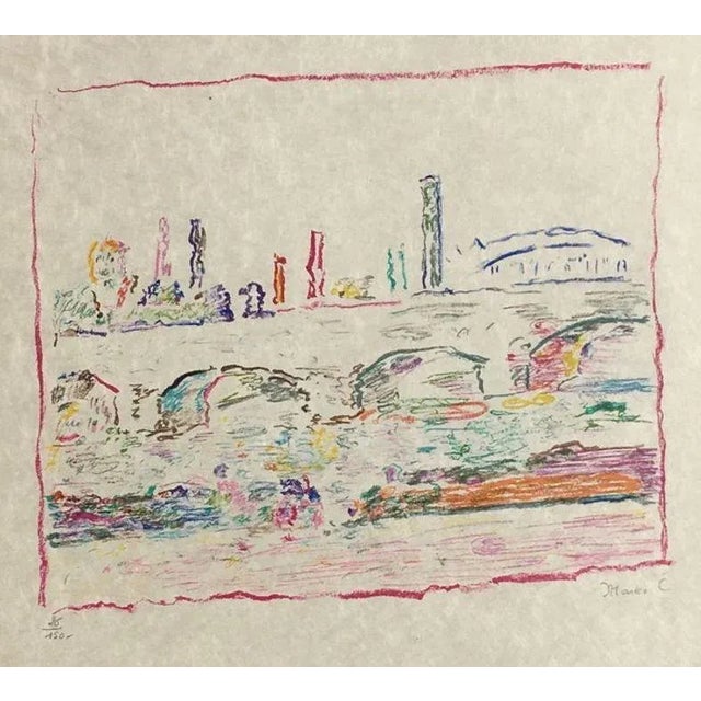 Marko CELEBONOVIC PARIS, LES QUAIS DE LA SEINE 1975 lithograph on Japan paper signed and numbered in pencil 23.6 x 20.9 in...