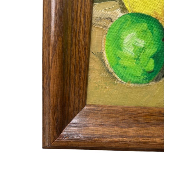1968 Framed Citrus Still Life Oil Painting, Signed For Sale - Image 14 of 16