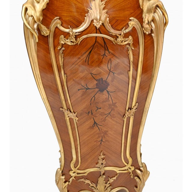 French Pedestal Stands Tables Vernis Martin Plaques, Set of 2 For Sale - Image 3 of 11