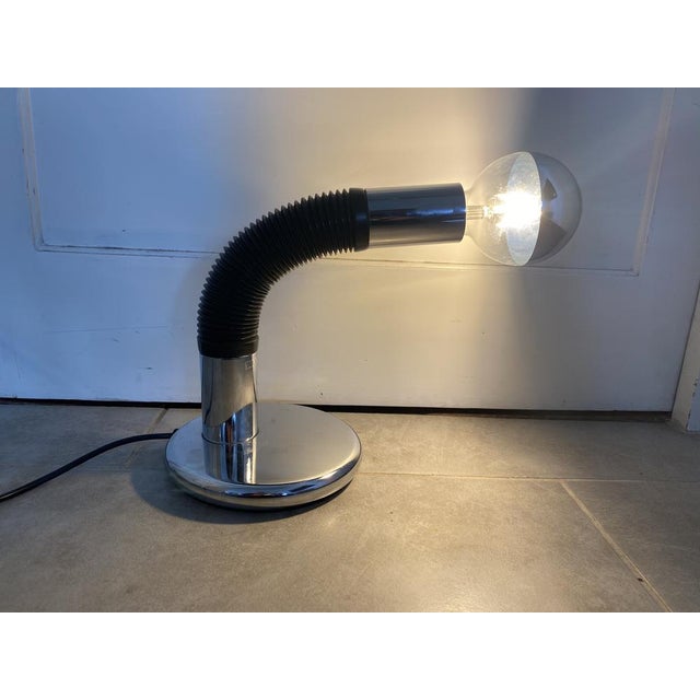 Vintage Italian Table Lamp in Chrome by Bellini for Targetti, 1970 For Sale - Image 15 of 18