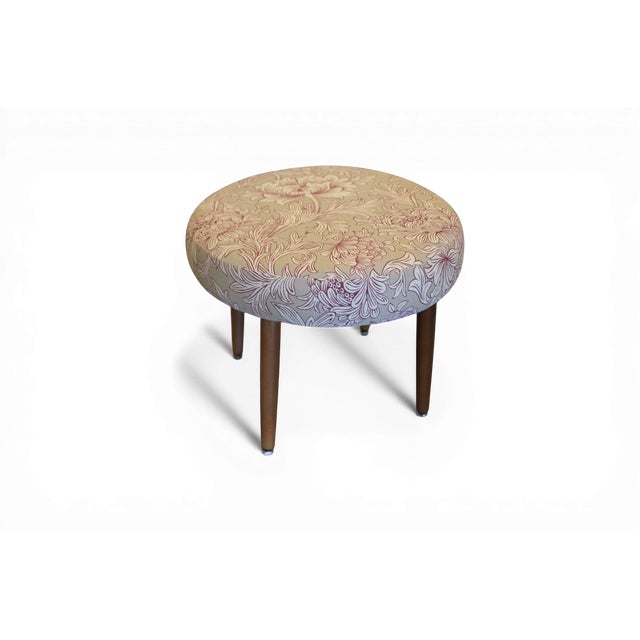 Round Stool in Chrysanthemum Toile from Morris & Co, 1960s For Sale - Image 6 of 13