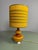 Mid-Century Ochre Yellow Opaline Glass Table Lamp with Textile Shade from De Rupel, Belgium, 1970s For Sale - Image 14 of 14