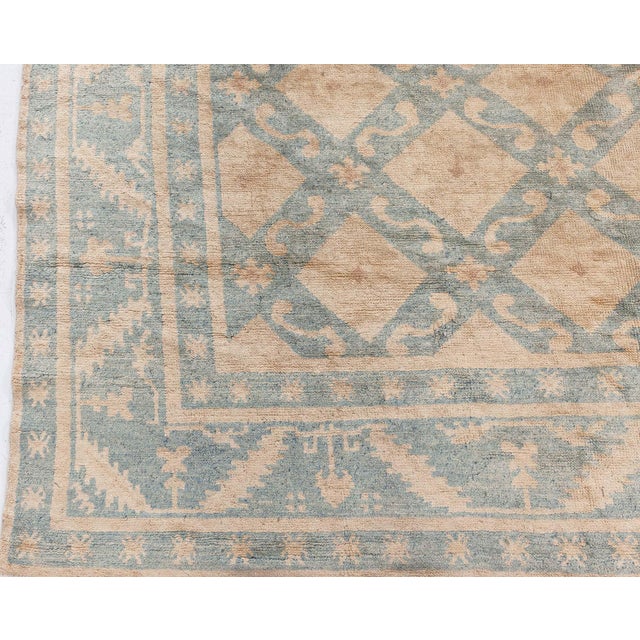 Vintage Chinese Art Deco Rug in Celadon and Ivory Size: 7'8" × 9'6" (233 × 289 cm) This vintage Chinese Art Deco rug is a...