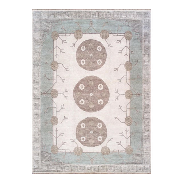 Pasargad Home Khotan Ivory Wool Area Rug-10' 3'' X 14' 2'' For Sale